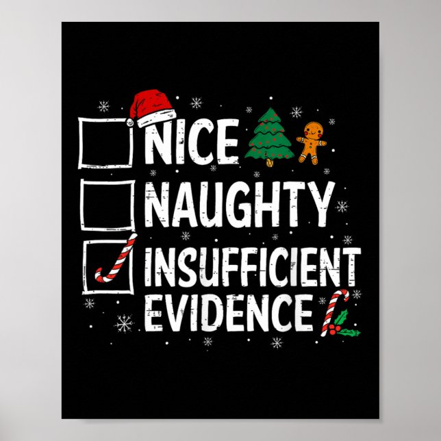 Póster Navidades Bonita evidencia inadecuada Santa (Frente)