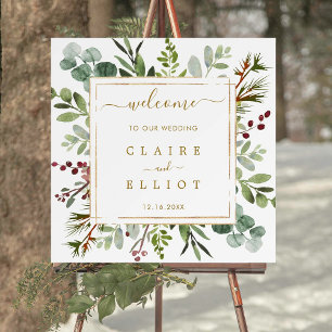 Póster Navidades botánicos Boda de oro Plaza de bienvenid