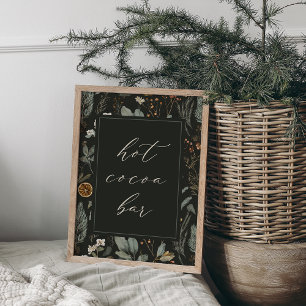 Póster Navidades botánicos de invierno Rótulo bar de caca