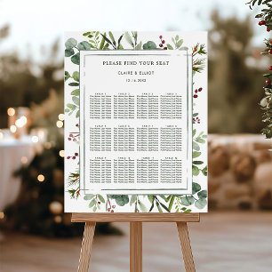 Póster Navidades botánicos Gráfica de asientos de Bodas v