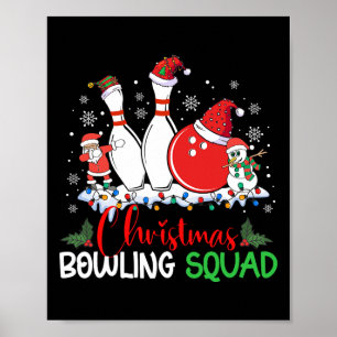 Póster Navidades Bowling Squad Xmas enciende Santa Bowlin