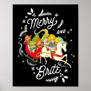 Póster Navidades Británicos Del Arcoiris Merry Y Brite Sl
