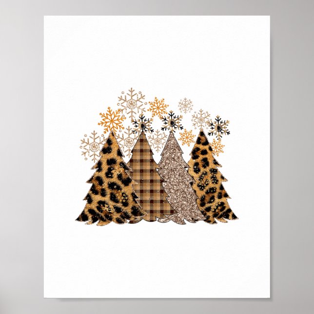 Póster navidades búfalo plagan árboles de navidad leopard (Frente)