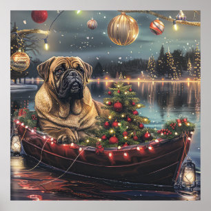 Póster Navidades Bullmastiff Voyage festivo