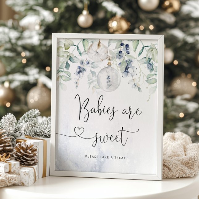 Póster Navidades burbuja azul elegante Los bebés son dulc (Subido por el creador)