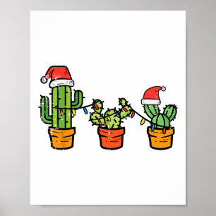 Póster Navidades Cactus Cute Suculentas Xmas De Plantas H