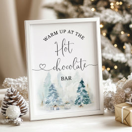 Póster Navidades Cálidos en la barra de chocolate calient