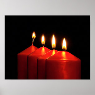 Póster Navidades Candle Advent Wreath