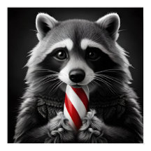 Navidades Candy Cane Critters Raccoon
