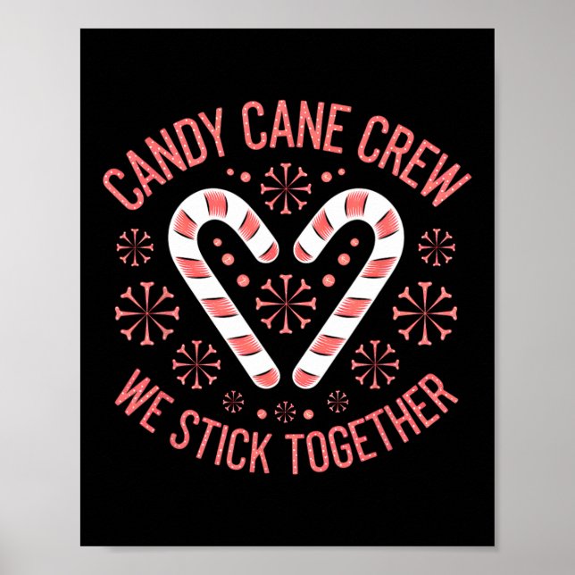 Póster Navidades Candy Cane Festividad familiar (Frente)