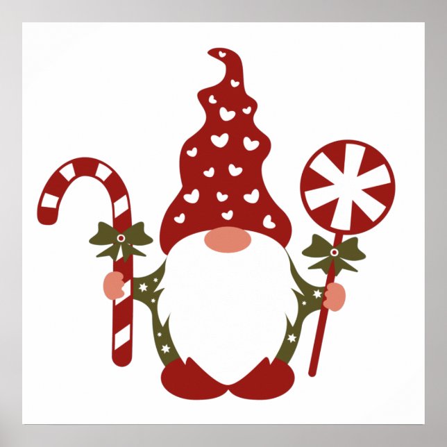 Póster Navidades Candy Cane Gnome Poster (Frente)