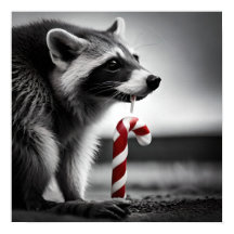 Navidades Candy Cane Raccoon II
