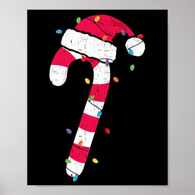 Póster Navidades Candy Cane Santa Xmas Niños Pequeños Jóv (Frente)
