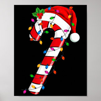 Póster Navidades Candy Cane Santa Xmas Niños Pequeños Jóv