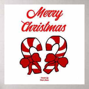 Póster Navidades Candy Canes Poster