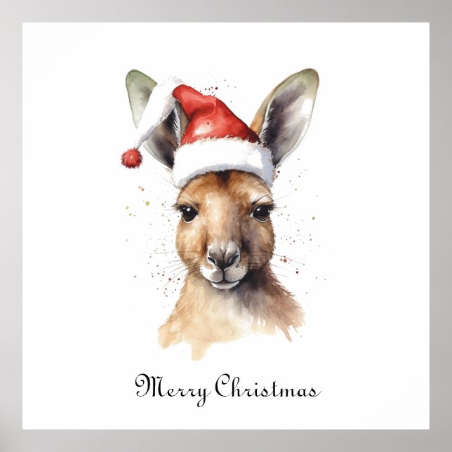 Póster Navidades canguro, personalizable (Frente)