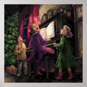 Póster Navidades cantando a lo largo