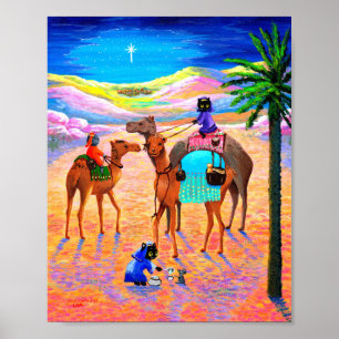 Póster Navidades Canvas de gatos Imprimir Star Camel Crea
