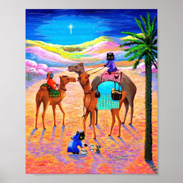 Póster Navidades Canvas de gatos Imprimir Star Camel Crea (Frente)