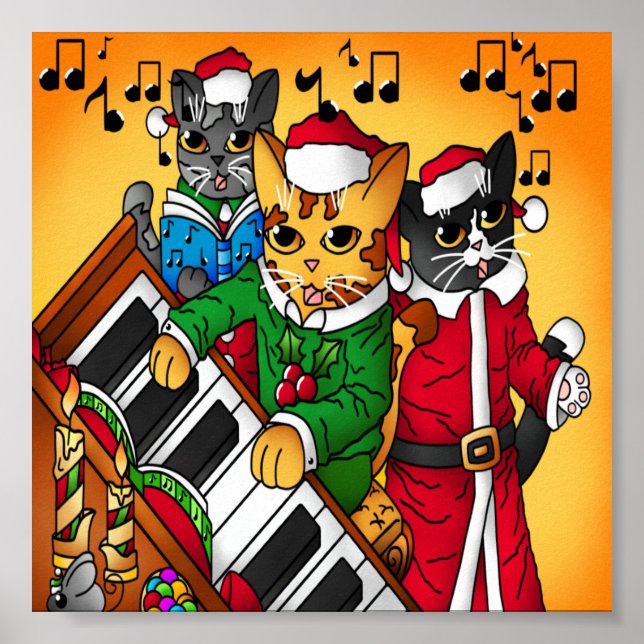 Póster Navidades Carol Cats (Frente)