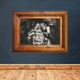 Póster Navidades católicos cristianos encargados de la es