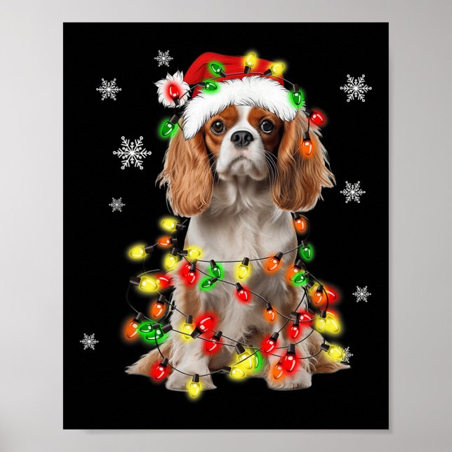 Póster Navidades Cavalier King Charles Spaniel (Frente)