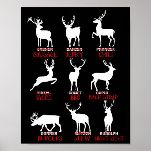 Póster Navidades Cazan a todos los renos de Santa Xma