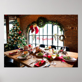 Póster Navidades Cena Monograma Tradición de ángeles de c