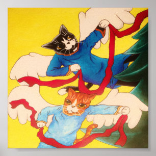 Póster Navidades Cherub Angel Cats