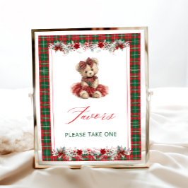 Póster Navidades Chica Oso Baby Shower Favors