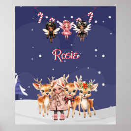 Póster Navidades Chica reno Candy Cane Fairies