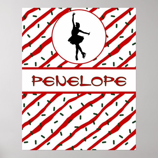 Póster Navidades chicas de patinaje sobre hielo rocian de (Frente)