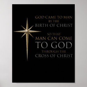 Póster Navidades ChristianStar Nacimiento y Cruz de Crist