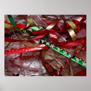 Póster Navidades Cinta de opciones Verde Rojo y Fiesta de