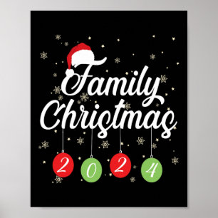 Póster Navidades coincidentes Santa y Gifts Familia Chris