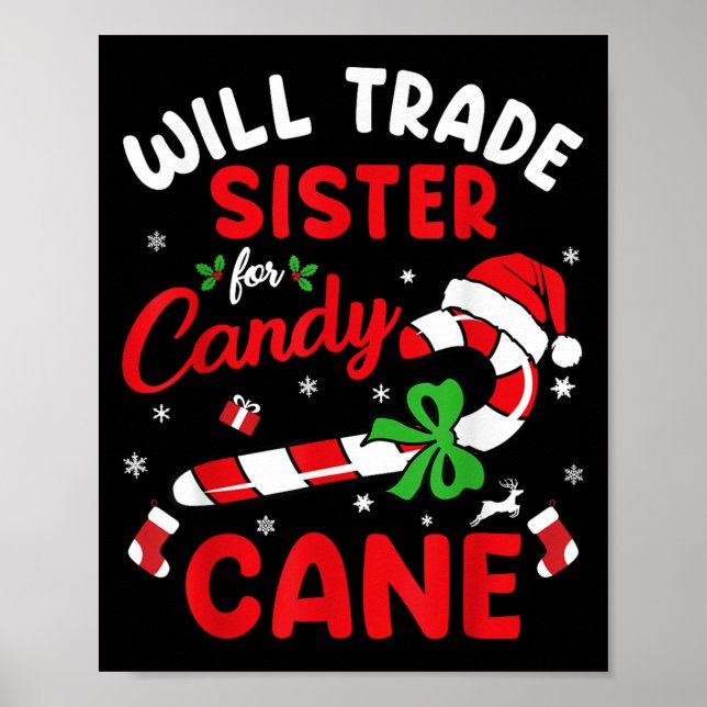 Póster Navidades Comerciarán Hermana Por Candy Cane Xmas  (Frente)