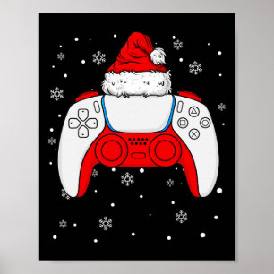 Póster Navidades Controlador Santa Gamer Niños Adolescent