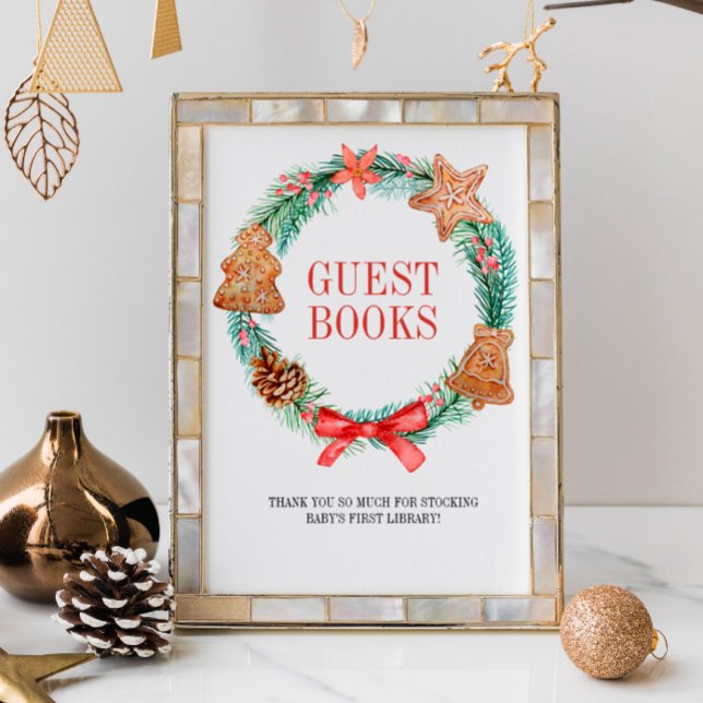 Póster Navidades Cookie Wreath Baby Shower Guest Books (Subido por el creador)