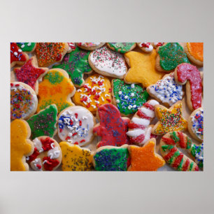 Póster Navidades Cookies En Coloridas Vacaciones