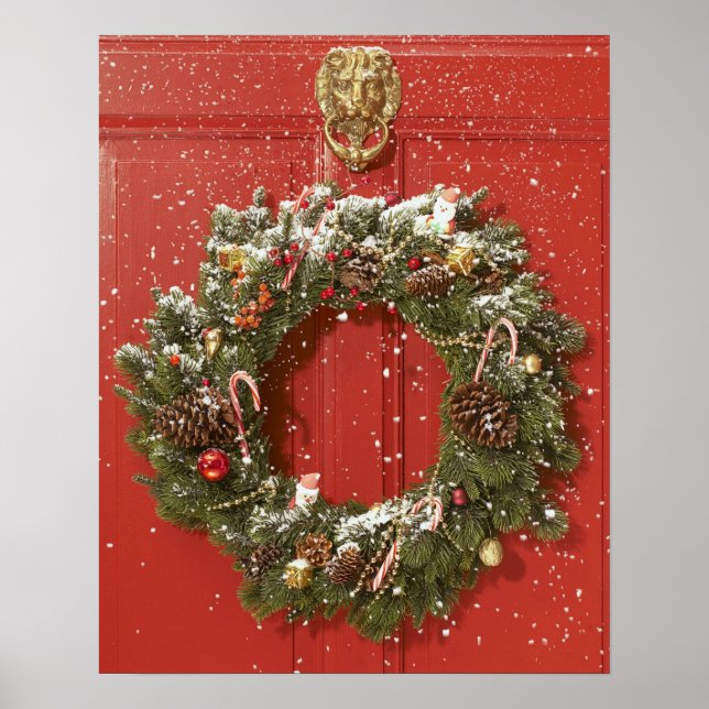 Póster Navidades coronaban una puerta (Frente)