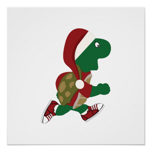 Póster Navidades corriendo tortuga (Anverso)
