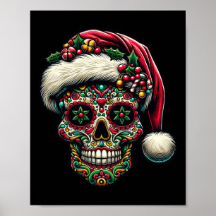 Póster Navidades Cráneo De Azúcar Día De Los Muertos Xm