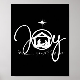 Póster Navidades cristianos alegren la fe en la escena de