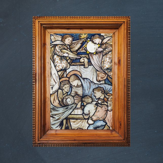 Póster Navidades cristianos religiosos Natividad Burne-Jo (Religious Christian Catholic Christmas Nativity Scene by Burne-Jones Poster Zoom)