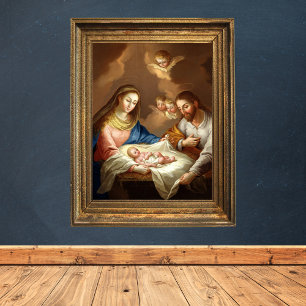 Póster Navidades cristianos santos Natividad Manger Bethl