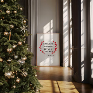Póster Navidades cristianos Wall Art Matthew 5:7