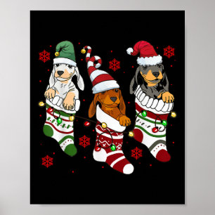 Póster Navidades Cute Dachshund Perro Amante Mamá Papá Mu