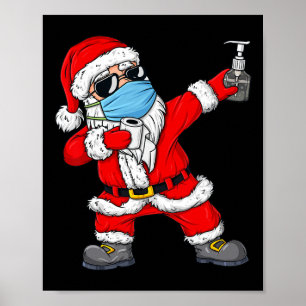 Póster Navidades Dabbing Santa Claus Xmas Chicas divertid