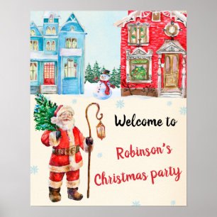 Póster Navidades dan la bienvenida al fiesta Navidades de