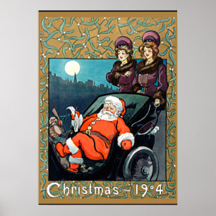 Póster Navidades de 1904, antiguos saludos de Navidad
